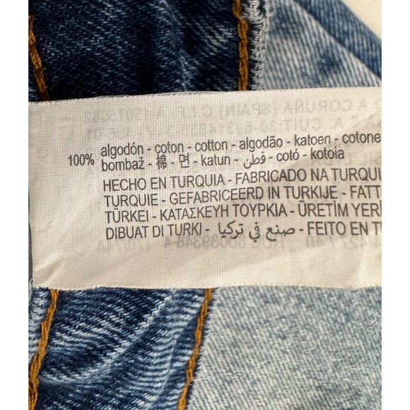 zara 90s relaxed wide leg distressed cropped jeans retro boho sz 8 - Picture 9 of 9